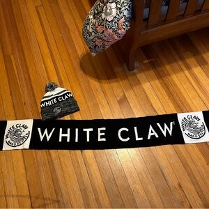 Black and White Scarf and Beanie Set
